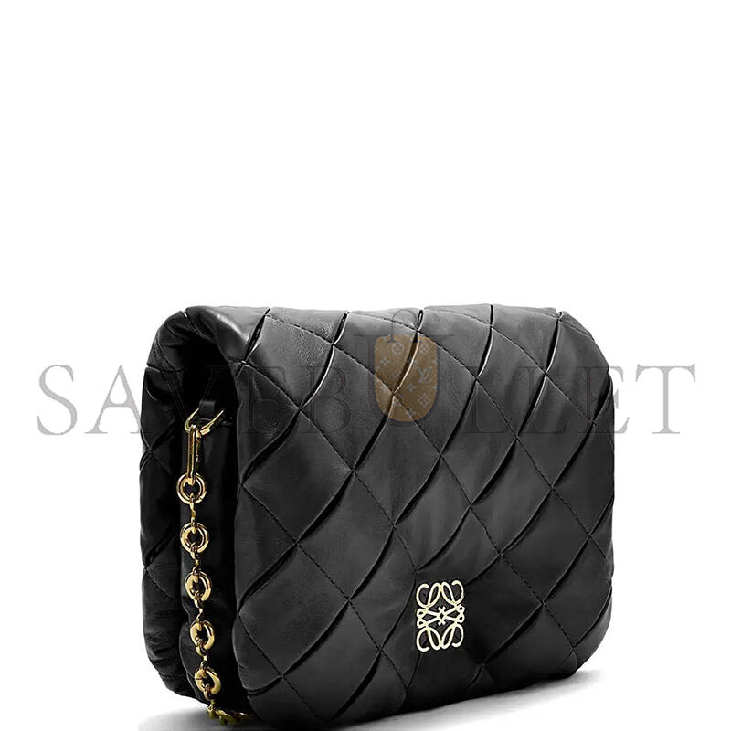 L0ew* puffer goya pleated leather shoulder bag a896p41x14 (23*17*9cm)